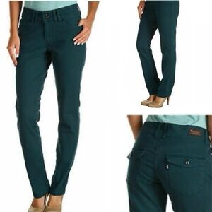 Levi's Dark Teal/Jade Green Mid-Rise Skinny Jeans with Flap Pockets in Size 16M